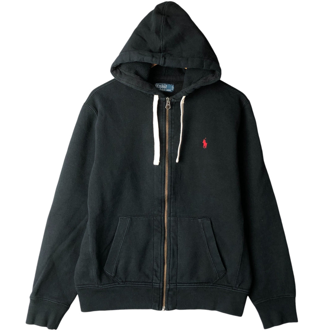 Ralph Lauren POLO by Ralph Lauren Sweat Full Zip Hoodie Men's L size cotton black type Vintage Second Hand