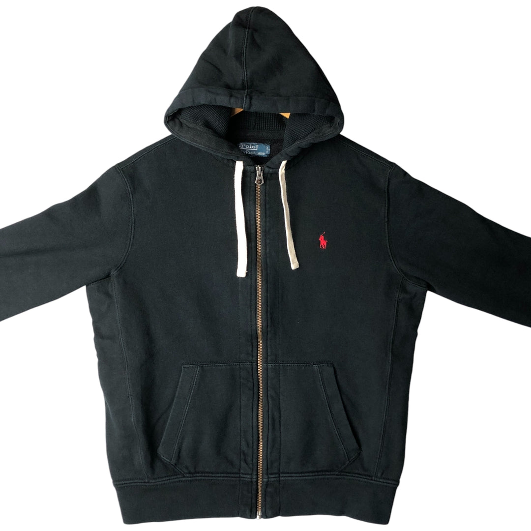 Ralph Lauren POLO by Ralph Lauren Sweat Full Zip Hoodie Men's L size cotton black type Vintage Second Hand
