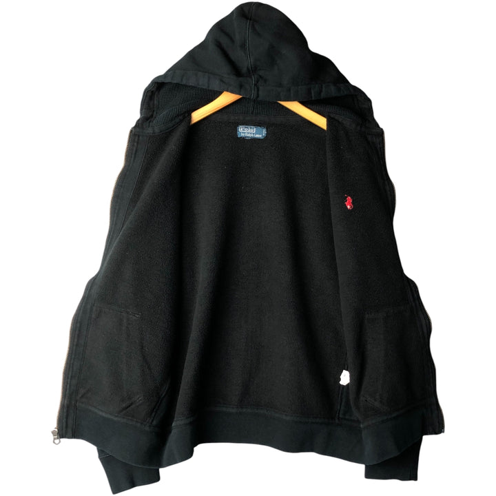 Ralph Lauren POLO by Ralph Lauren Sweat Full Zip Hoodie Men's L size cotton black type Vintage Second Hand