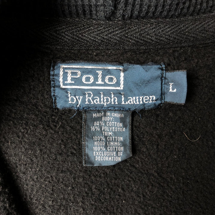 Ralph Lauren POLO by Ralph Lauren Sweat Full Zip Hoodie Men's L size cotton black type Vintage Second Hand