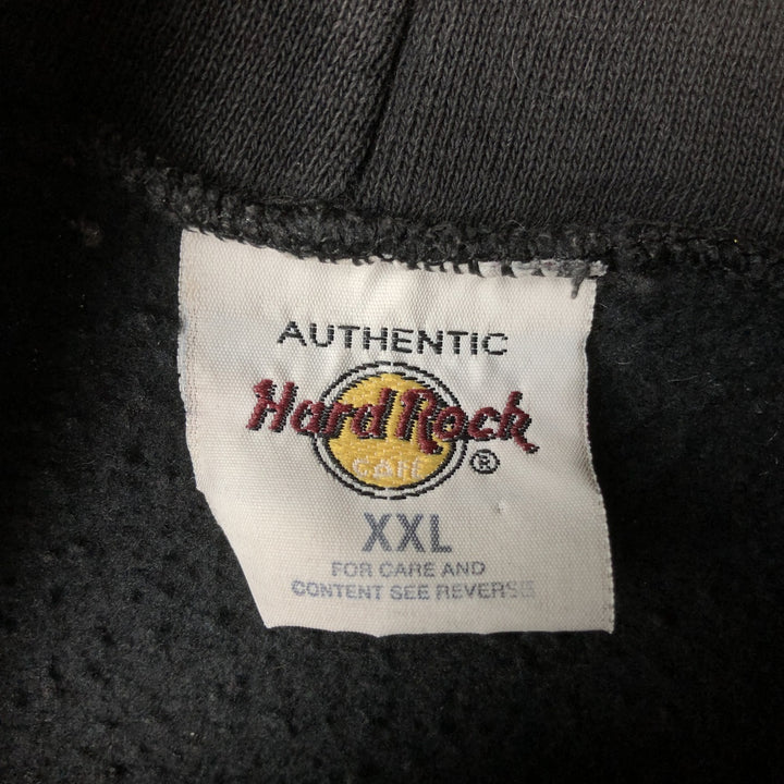 HARD ROCK CAFE Advertising Pullover Hoodie, Men's XXL cotton Charcoal Vintage Second Hand