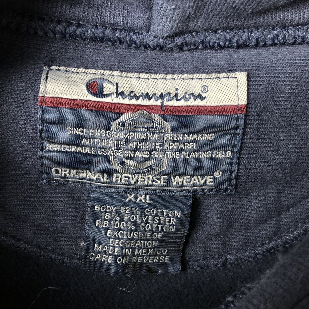 2000'S Champion Original Reverse Weave College Pullover Hoodie, Men's XXL cotton navy blue type Vintage Second Hand