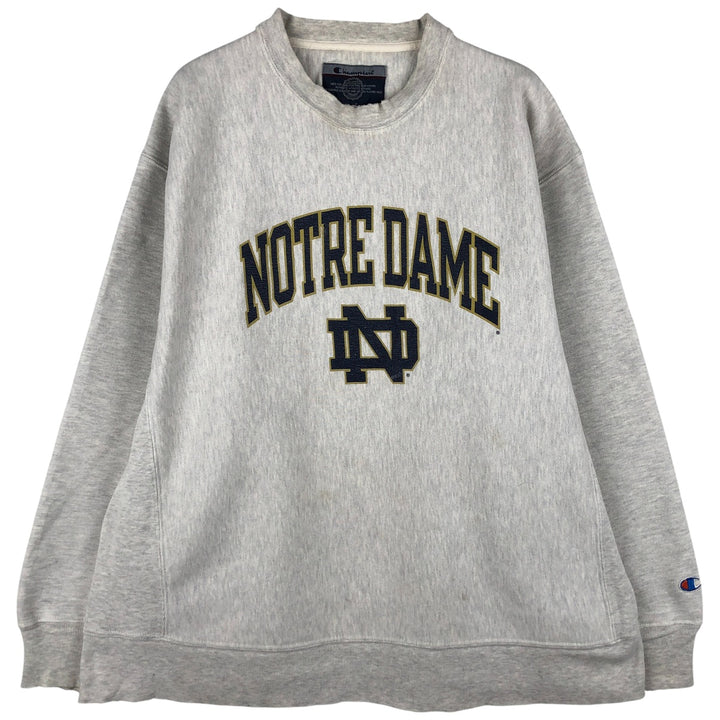 Champion Reverse Weave Notre Dame University Sweatshirt, Men's Size Large unclear gray type Vintage Second Hand
