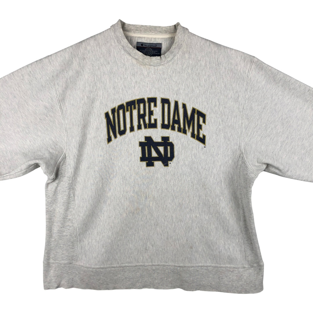 Champion Reverse Weave Notre Dame University Sweatshirt, Men's Size Large unclear gray type Vintage Second Hand