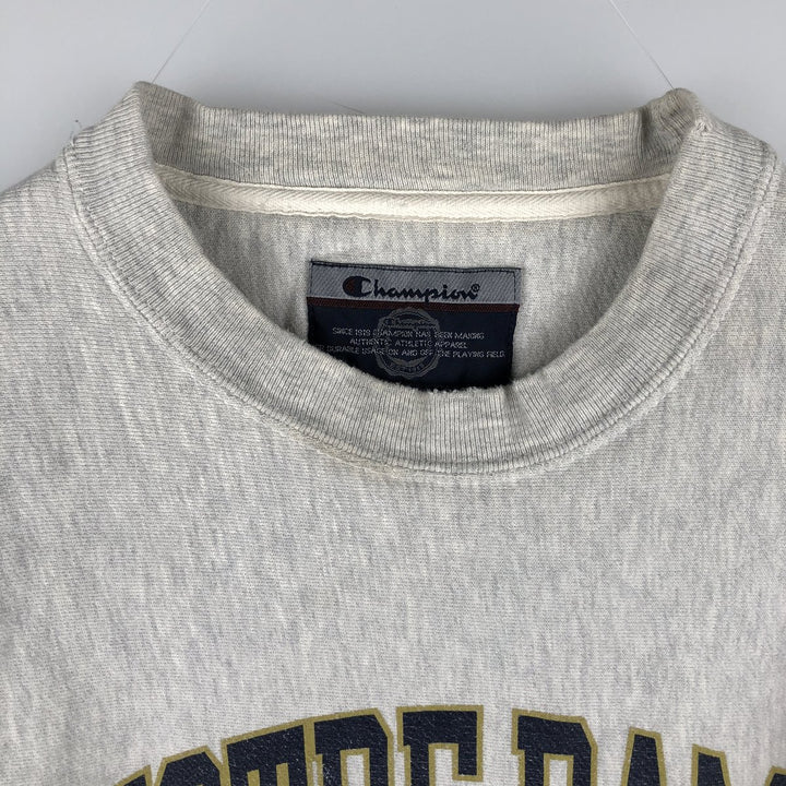 Champion Reverse Weave Notre Dame University Sweatshirt, Men's Size Large unclear gray type Vintage Second Hand