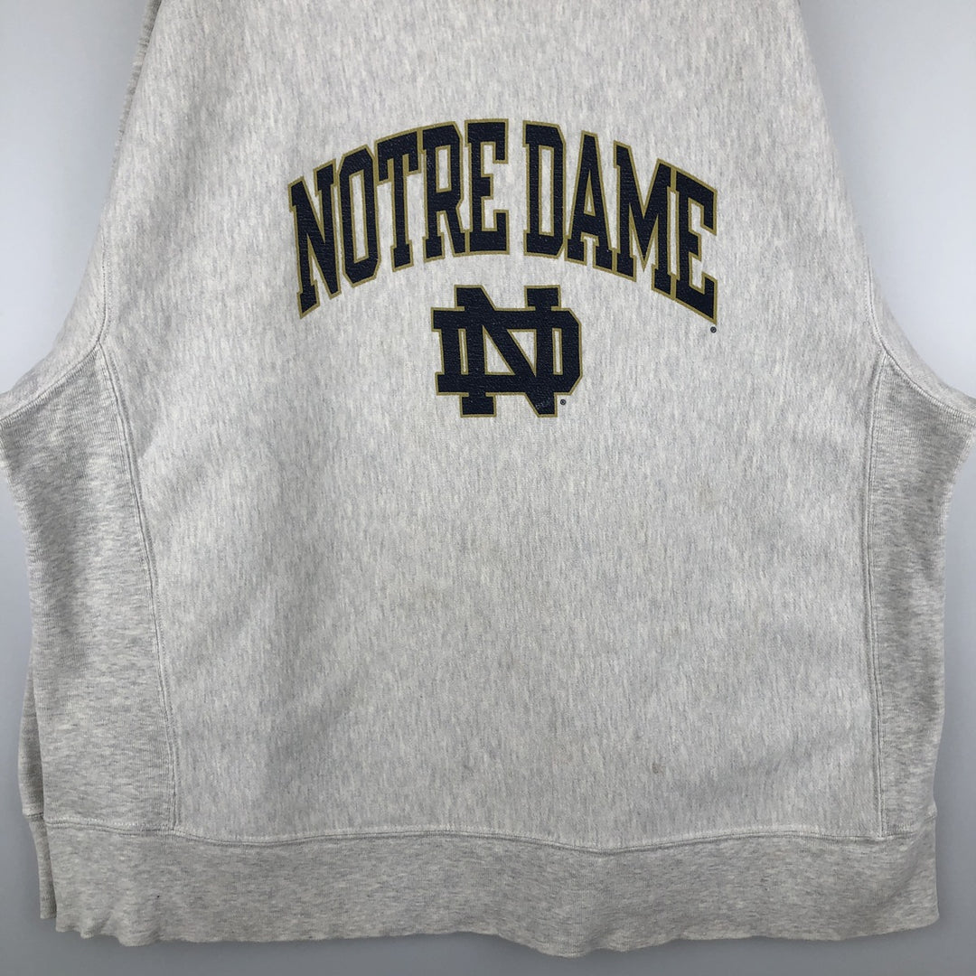 Champion Reverse Weave Notre Dame University Sweatshirt, Men's Size Large unclear gray type Vintage Second Hand