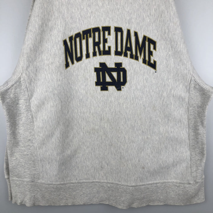 Champion Reverse Weave Notre Dame University Sweatshirt, Men's Size Large unclear gray type Vintage Second Hand