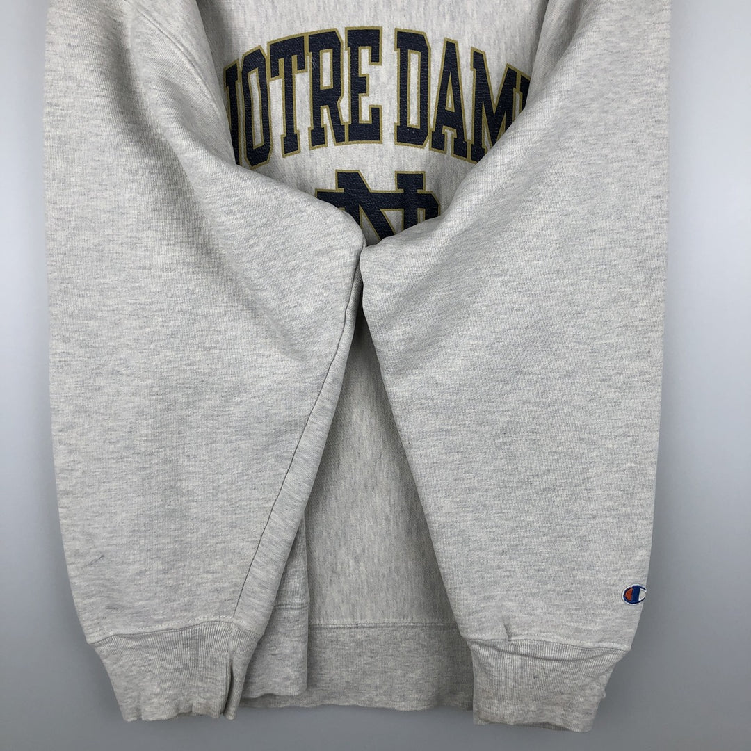 Champion Reverse Weave Notre Dame University Sweatshirt, Men's Size Large unclear gray type Vintage Second Hand