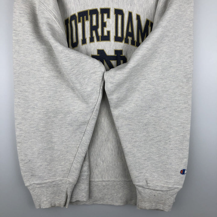 Champion Reverse Weave Notre Dame University Sweatshirt, Men's Size Large unclear gray type Vintage Second Hand