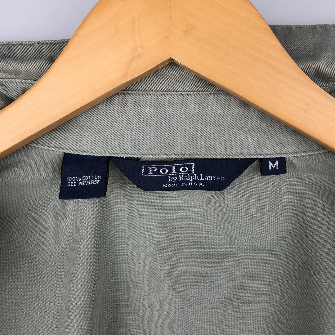 Vintage 1990'S Ralph Lauren swing top sports jacket, made in the USA, size M, men's cotton Mint green Vintage Second Hand