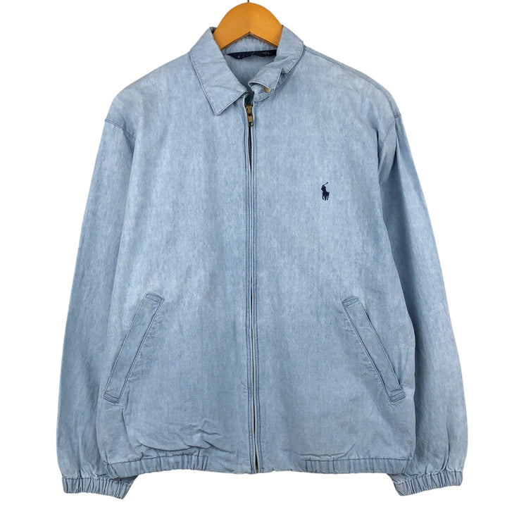 Ralph Lauren POLO by Ralph Lauren Chambray Swing Top Sports Jacket, Men's Size Medium cotton blue type Vintage Second Hand
