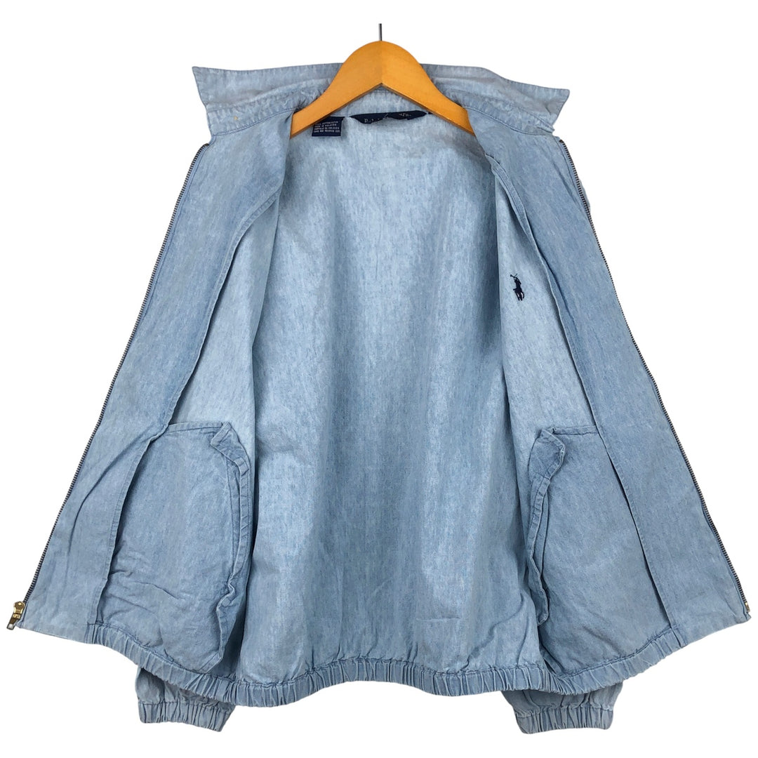 Ralph Lauren POLO by Ralph Lauren Chambray Swing Top Sports Jacket, Men's Size Medium cotton blue type Vintage Second Hand