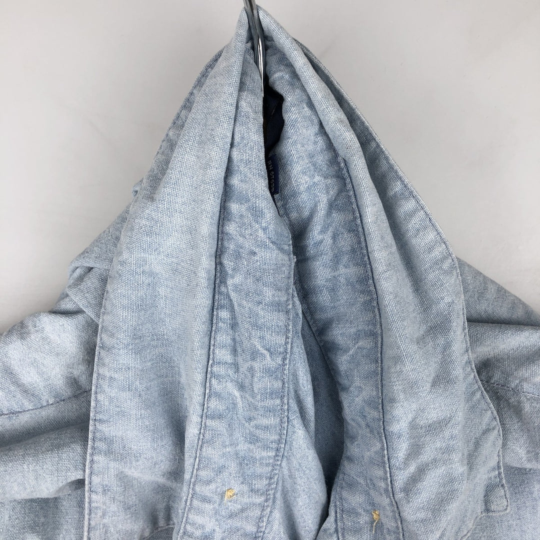 Ralph Lauren POLO by Ralph Lauren Chambray Swing Top Sports Jacket, Men's Size Medium cotton blue type Vintage Second Hand