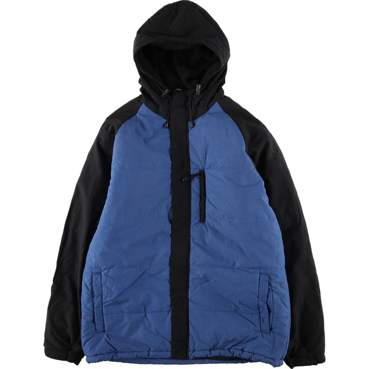 Timberland padded parka puffer jacket, men's size M Nylon blue type Vintage Second Hand