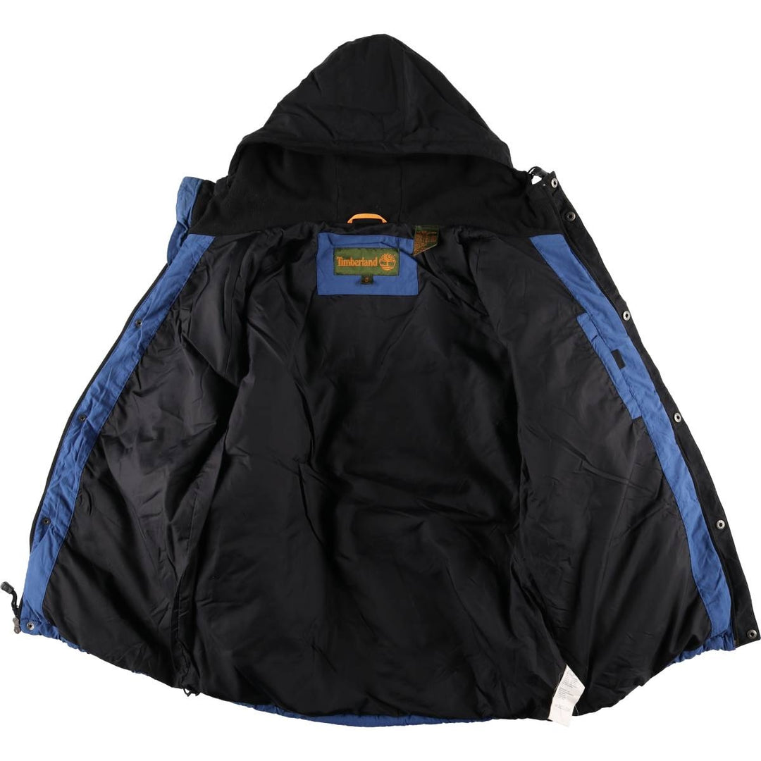 Timberland padded parka puffer jacket, men's size M Nylon blue type Vintage Second Hand
