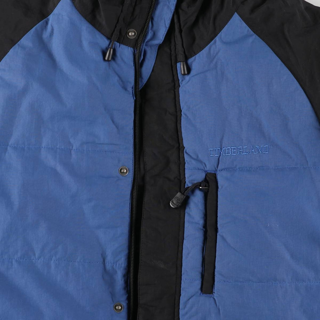 Timberland padded parka puffer jacket, men's size M Nylon blue type Vintage Second Hand