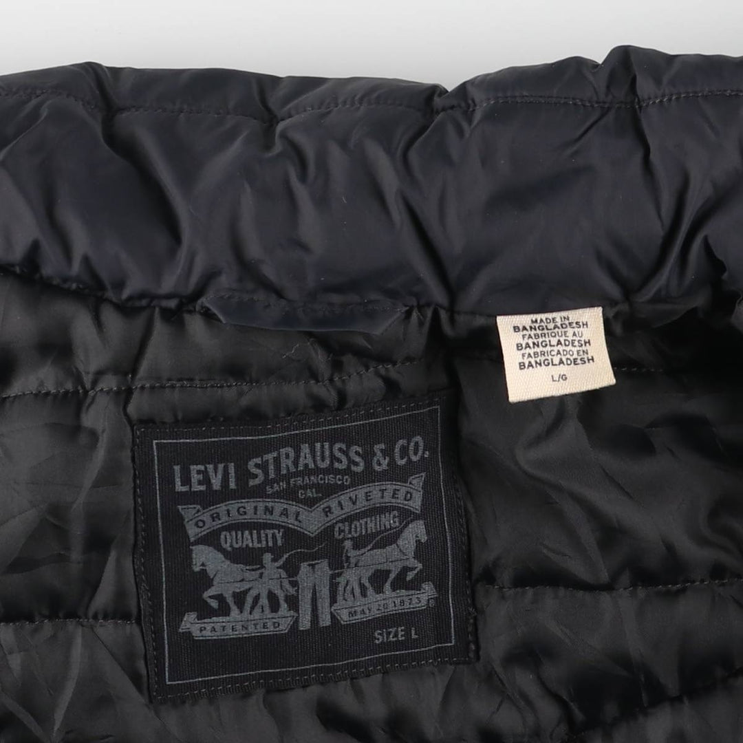Levi's padded puffer jacket, men's size L Nylon navy blue type Vintage Second Hand
