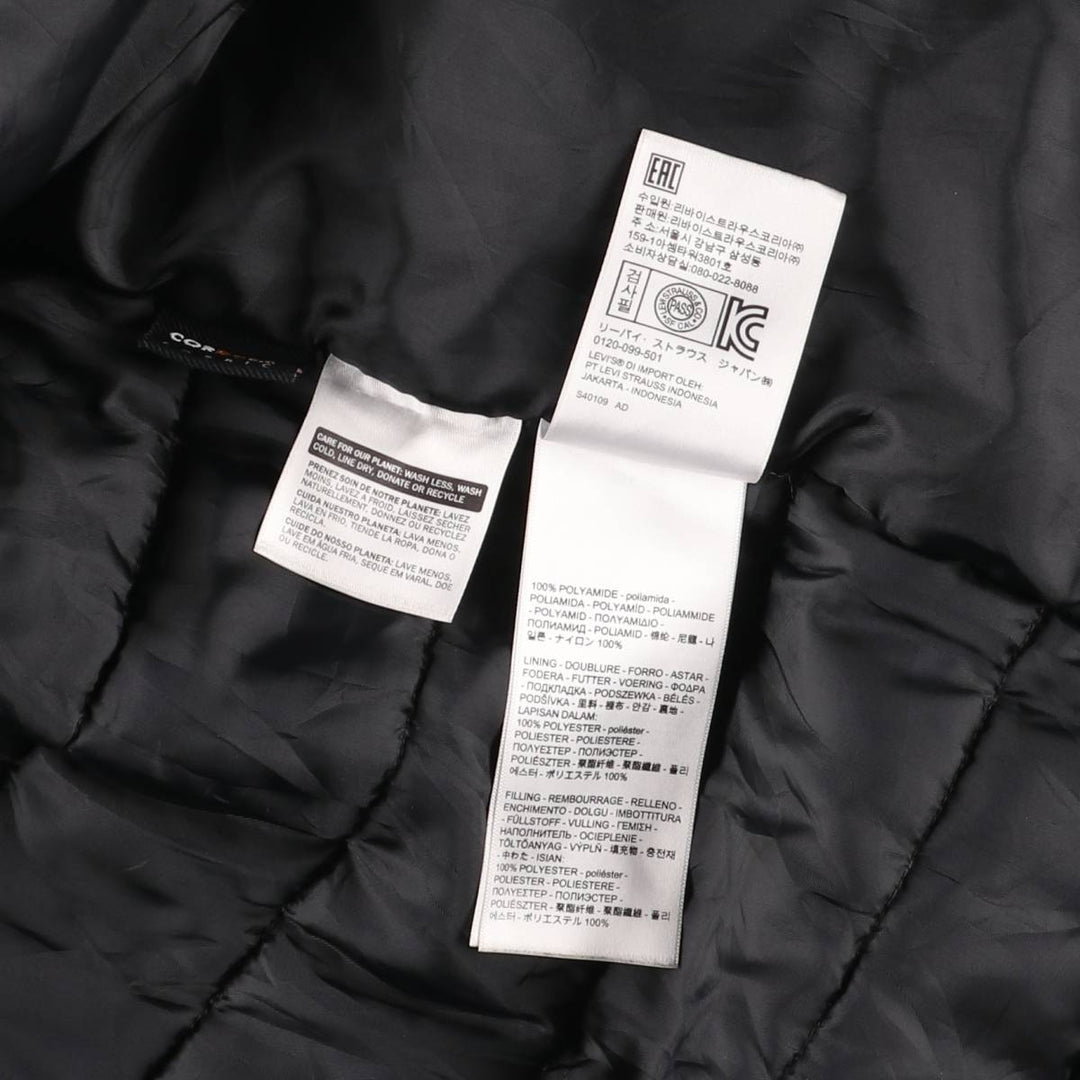 Levi's padded puffer jacket, men's size L Nylon navy blue type Vintage Second Hand