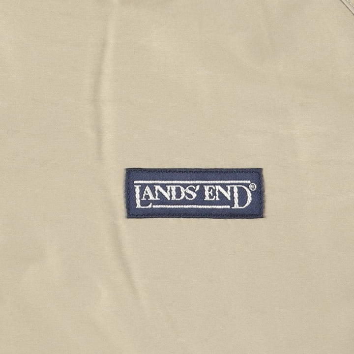 90s-00'S LANDS' END padded puffer jacket, men's size L Nylon beige type brown Vintage Second Hand