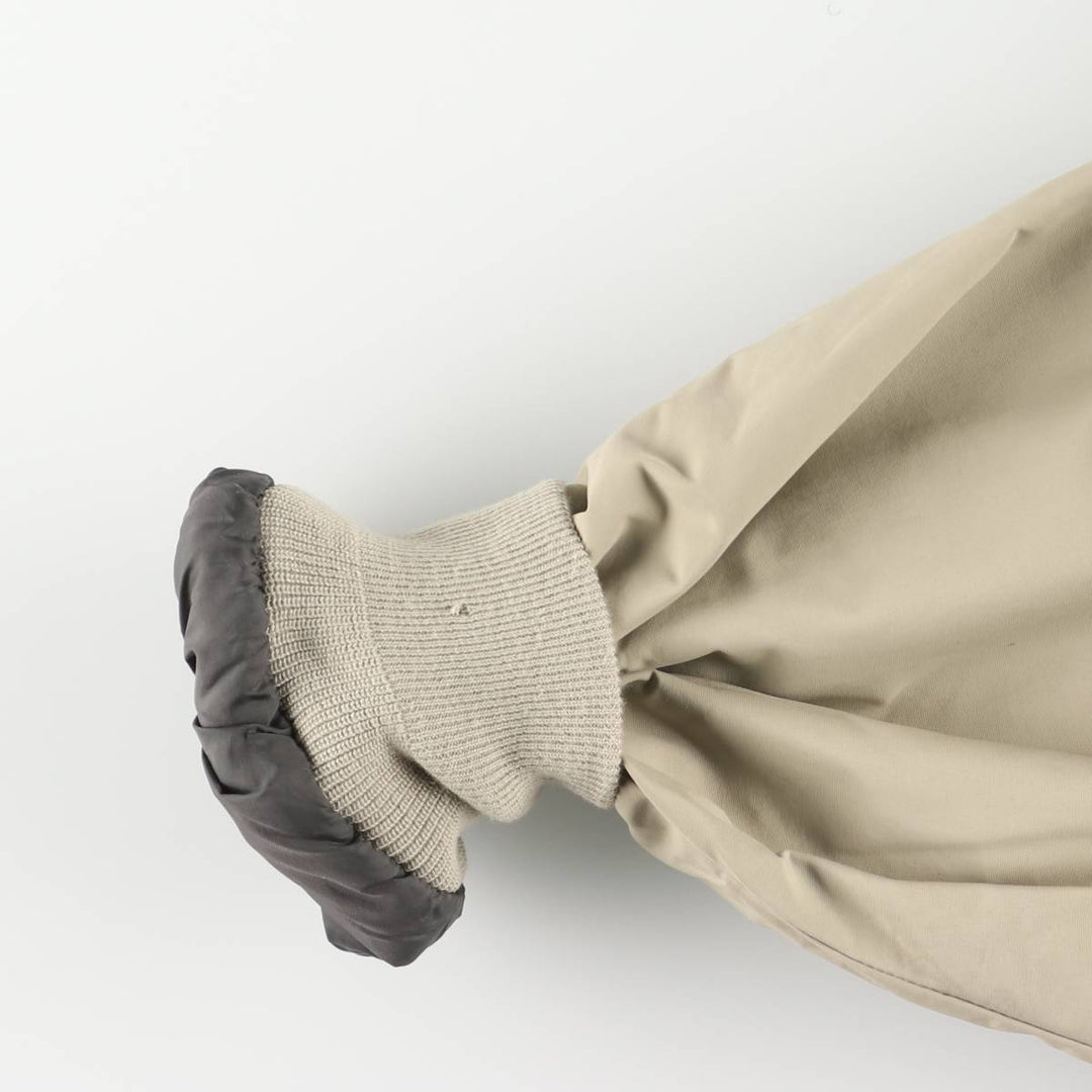 90s-00'S LANDS' END padded puffer jacket, men's size L Nylon beige type brown Vintage Second Hand