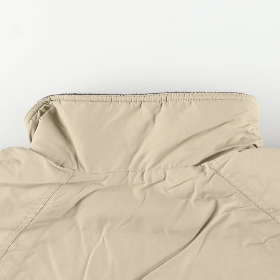 90s-00'S LANDS' END padded puffer jacket, men's size L Nylon beige type brown Vintage Second Hand