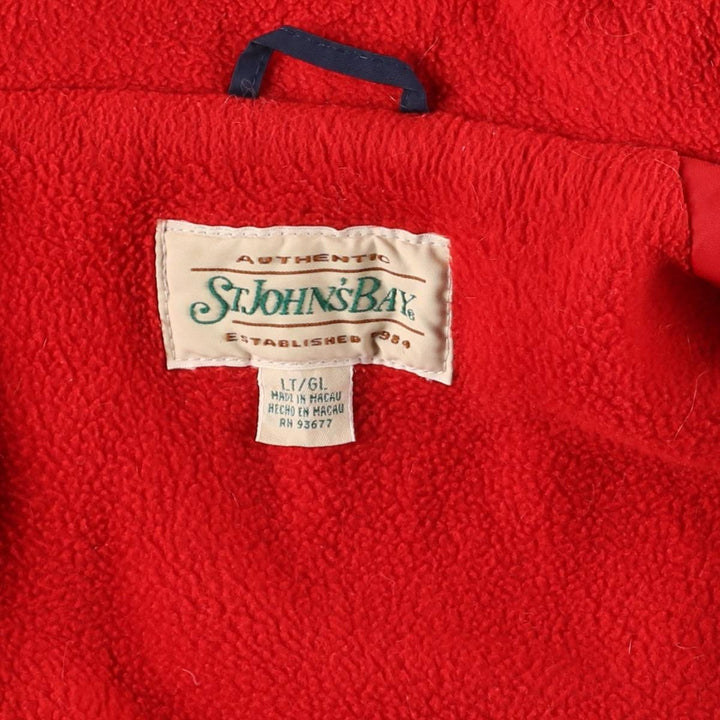 St. John's Bay Men's Padded Puffer Jacket, Size L Nylon navy blue type Vintage Second Hand