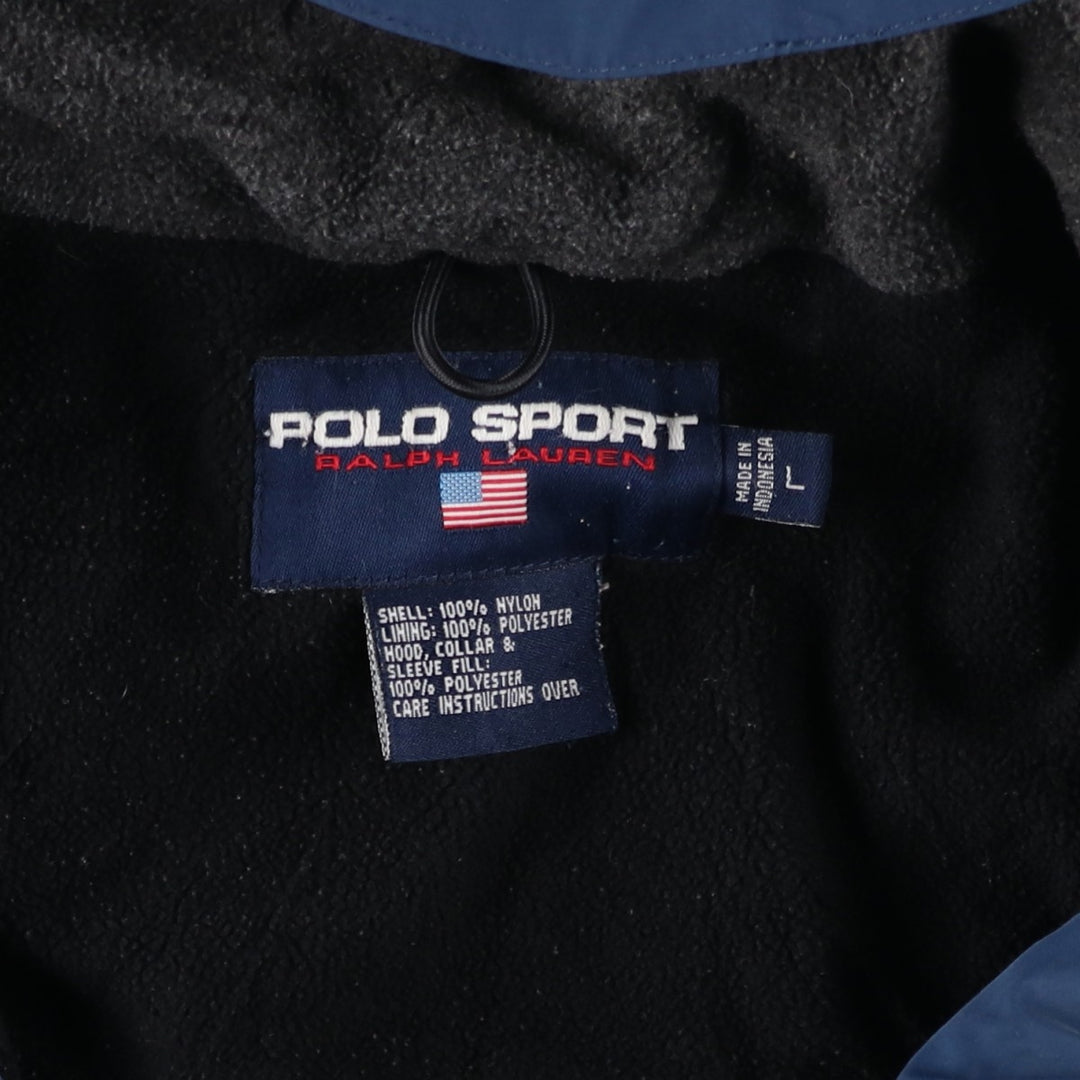 90'S Ralph Lauren POLO SPORT Stars and Stripes Print Puffer Jacket, Men's Size L Nylon navy blue type Vintage Second Hand