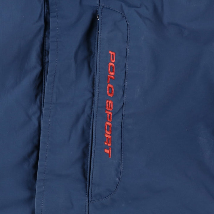 90'S Ralph Lauren POLO SPORT Stars and Stripes Print Puffer Jacket, Men's Size L Nylon navy blue type Vintage Second Hand