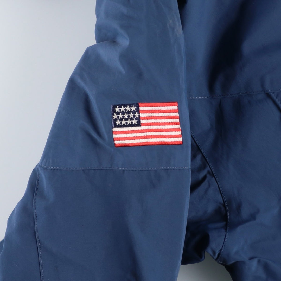 90'S Ralph Lauren POLO SPORT Stars and Stripes Print Puffer Jacket, Men's Size L Nylon navy blue type Vintage Second Hand