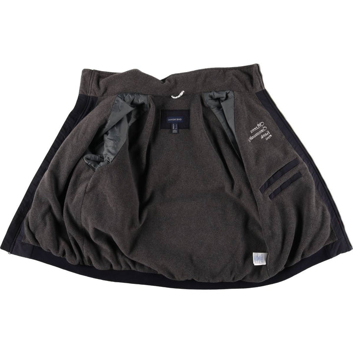 2000'S Lands' End padded puffer jacket, men's size L Nylon navy blue type Vintage Second Hand