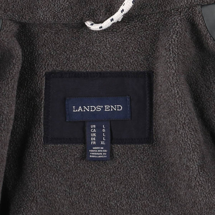 2000'S Lands' End padded puffer jacket, men's size L Nylon navy blue type Vintage Second Hand