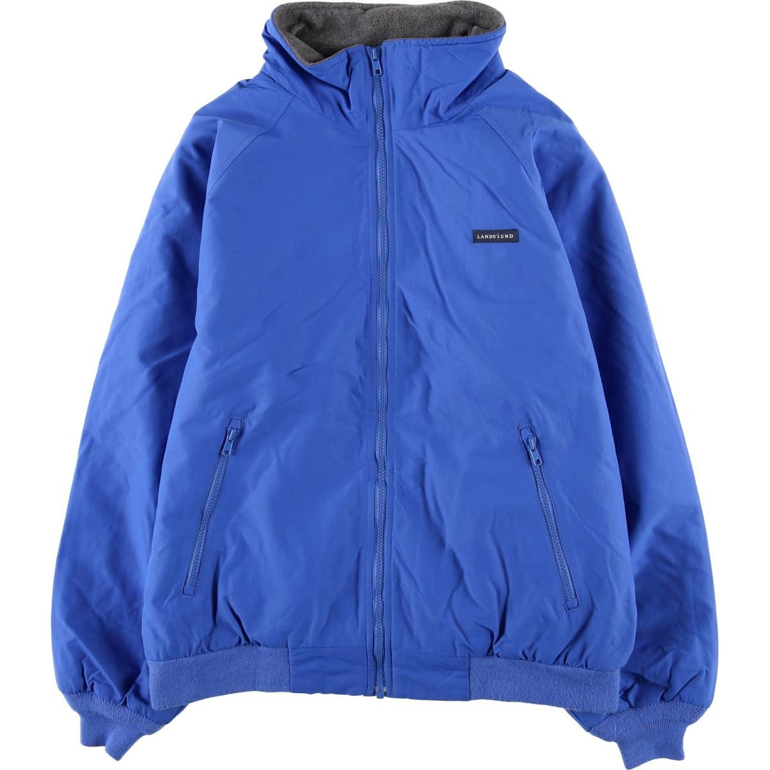 2000'S LANDS' END padded puffer jacket, men's size M Nylon blue type Vintage Second Hand