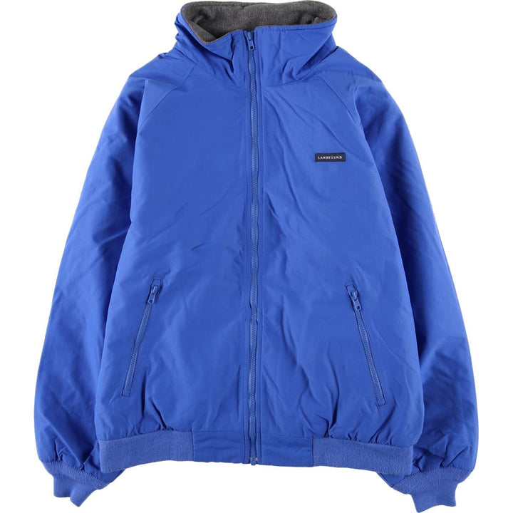 2000'S LANDS' END padded puffer jacket, men's size M Nylon blue type Vintage Second Hand