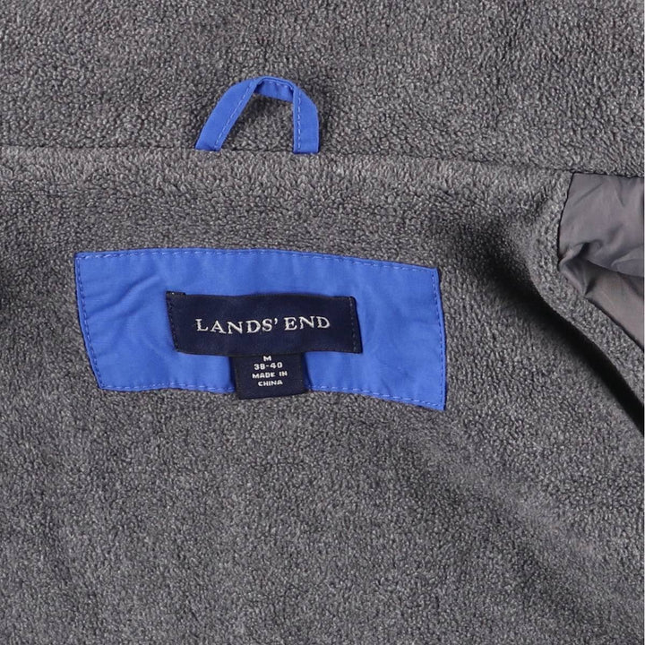 2000'S LANDS' END padded puffer jacket, men's size M Nylon blue type Vintage Second Hand