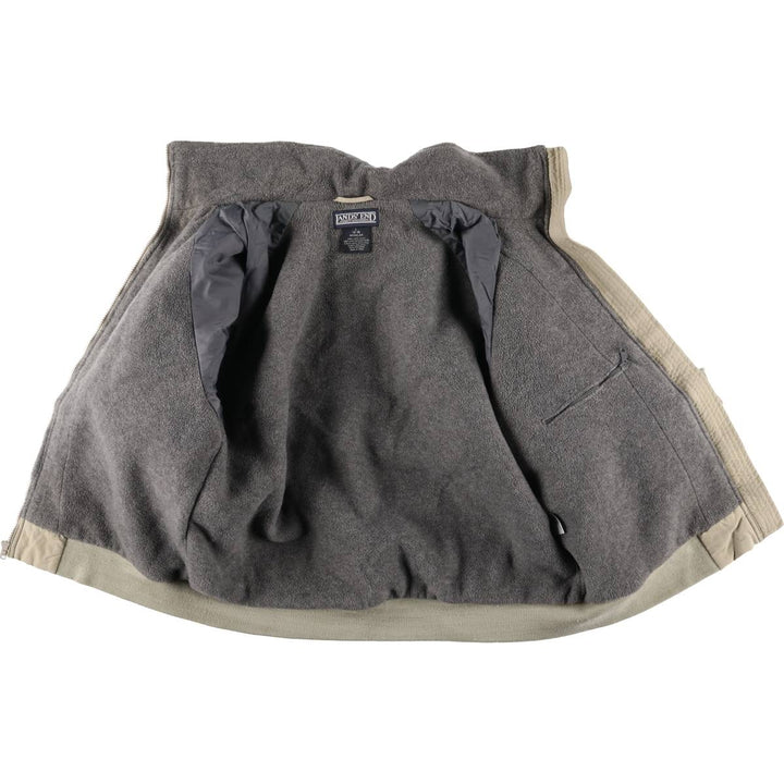 Vintage 80s-90'S Lands' End padded puffer jacket, men's size L Nylon Beige type Vintage Second Hand