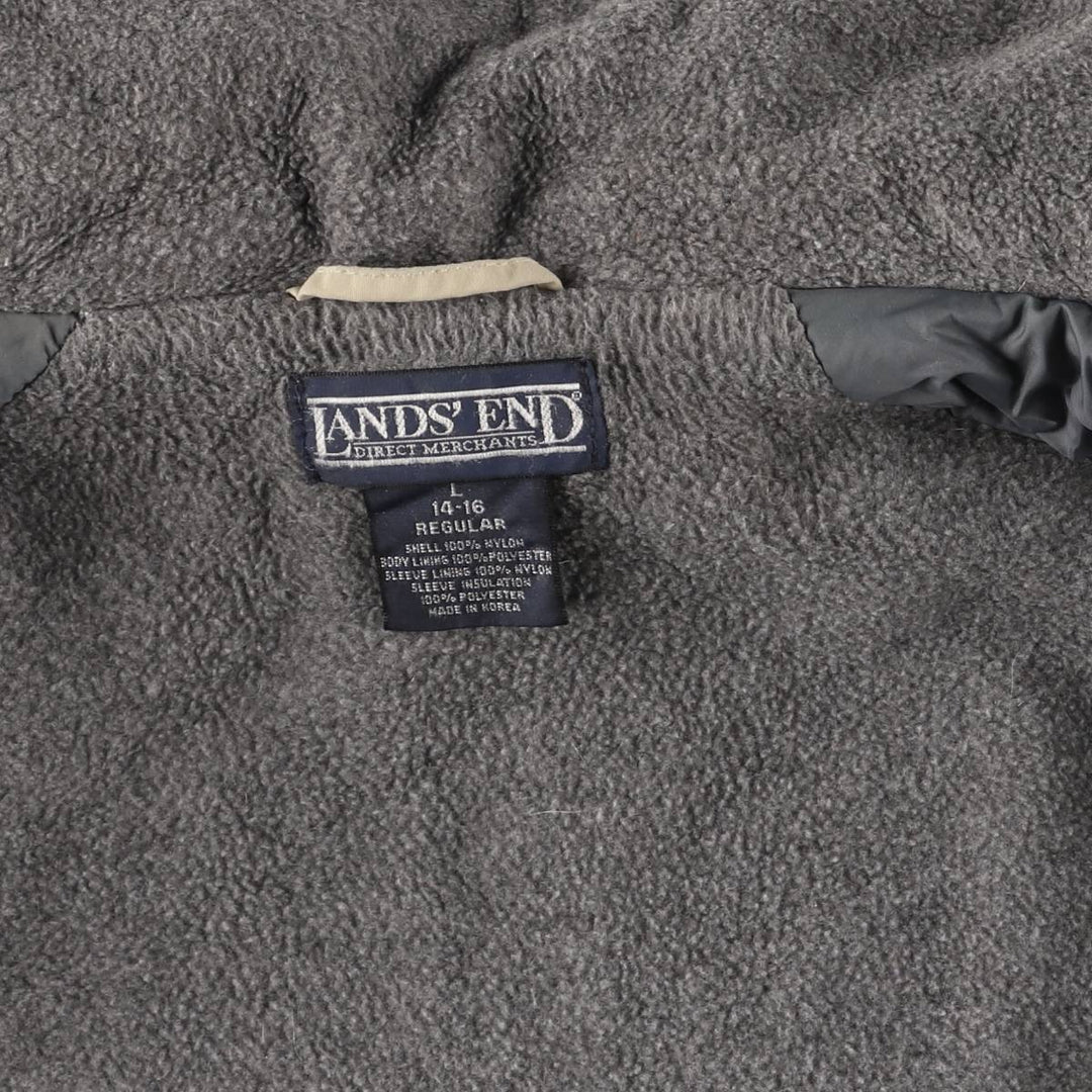 Vintage 80s-90'S Lands' End padded puffer jacket, men's size L Nylon Beige type Vintage Second Hand