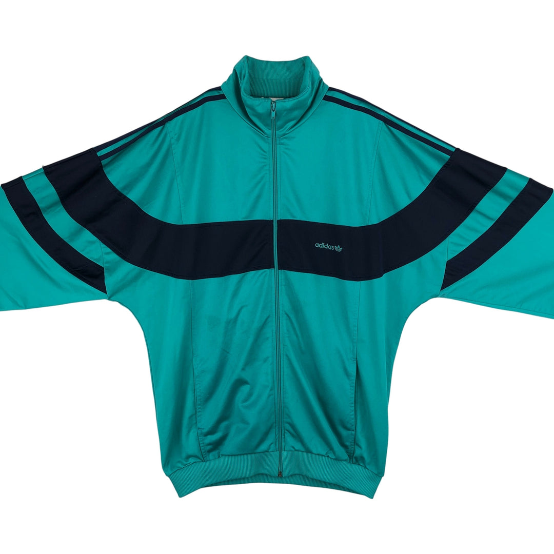 1980'S adidas Trefoil Logo Jersey Track Jacket, Men's Size L polyester Blue type light blue Vintage Second Hand