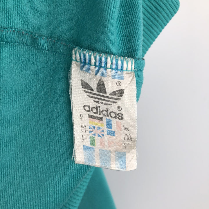 1980'S adidas Trefoil Logo Jersey Track Jacket, Men's Size L polyester Blue type light blue Vintage Second Hand