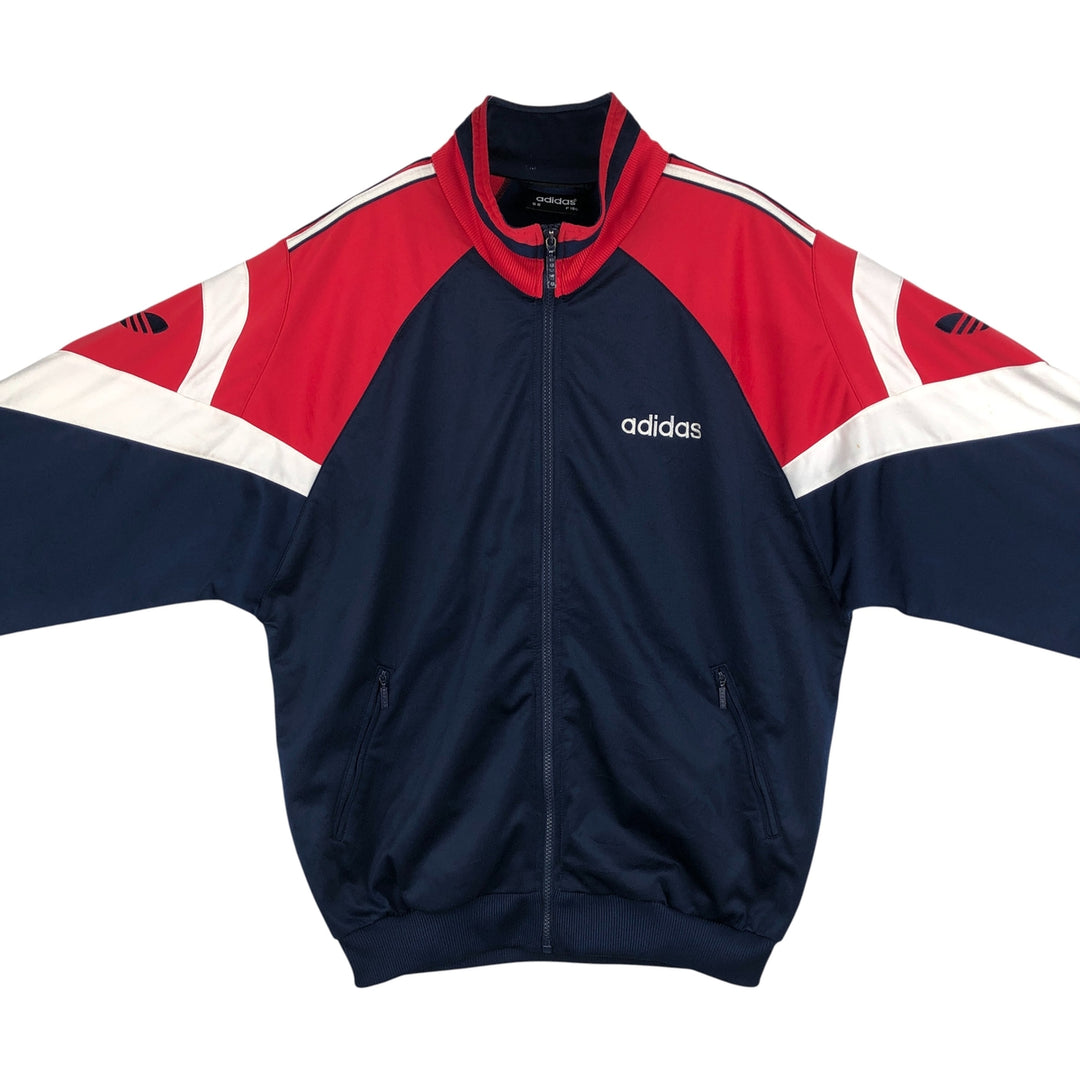 90'S adidas Trefoil logo jersey track jacket, size M polyester navy blue type Vintage Second Hand