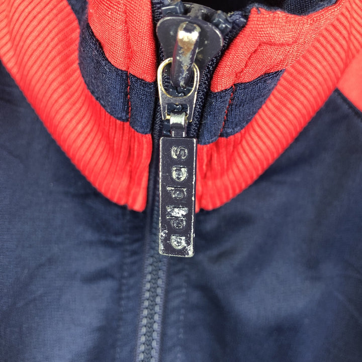 90'S adidas Trefoil logo jersey track jacket, size M polyester navy blue type Vintage Second Hand