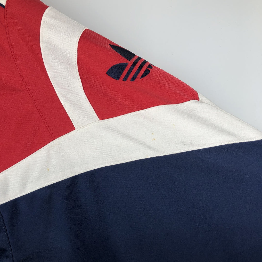 90'S adidas Trefoil logo jersey track jacket, size M polyester navy blue type Vintage Second Hand