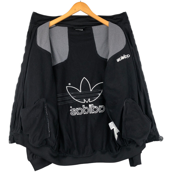 90'S adidas Trefoil logo jersey track jacket, size L, men's polyester black type Vintage Second Hand