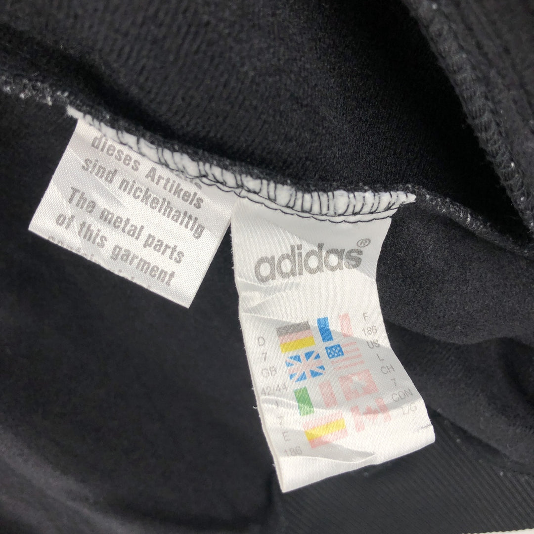 90'S adidas Trefoil logo jersey track jacket, size L, men's polyester black type Vintage Second Hand