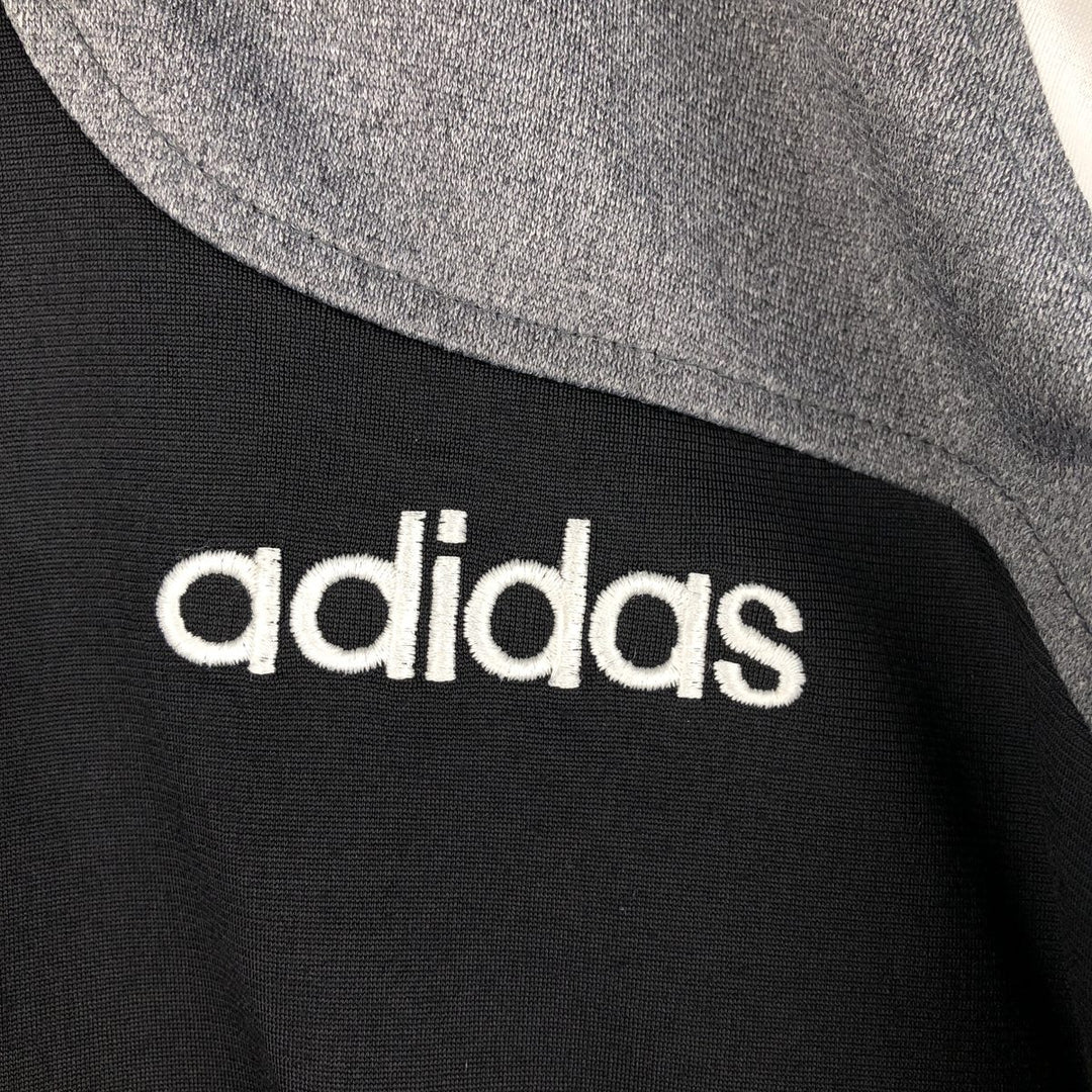 90'S adidas Trefoil logo jersey track jacket, size L, men's polyester black type Vintage Second Hand
