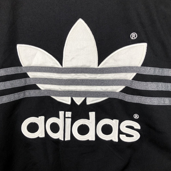 90'S adidas Trefoil logo jersey track jacket, size L, men's polyester black type Vintage Second Hand