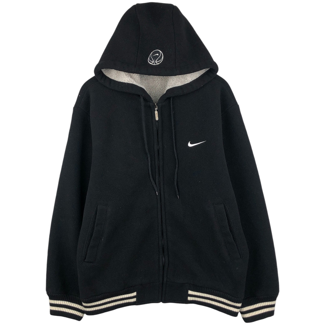 2000'S Nike Fleece Full Zip Hoodie, Men's Size L polyester black type Vintage Second Hand
