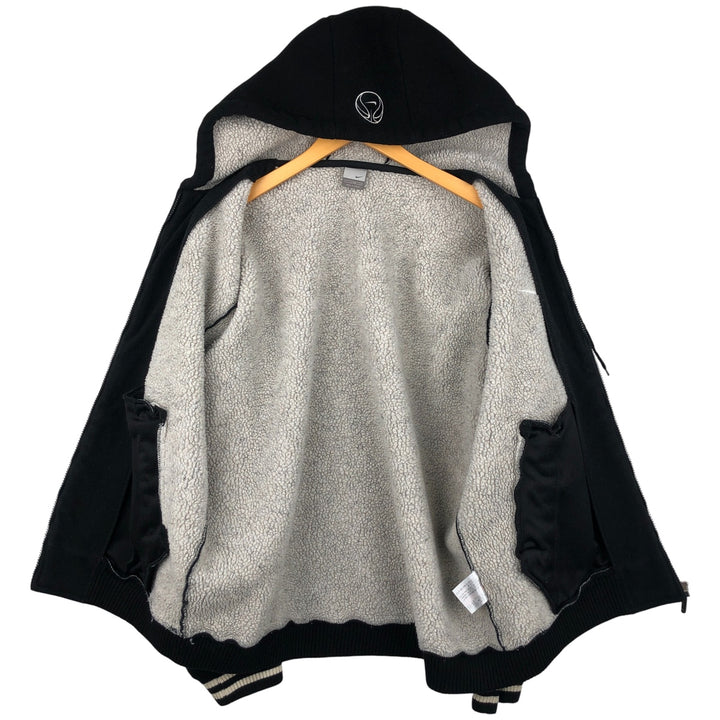2000'S Nike Fleece Full Zip Hoodie, Men's Size L polyester black type Vintage Second Hand