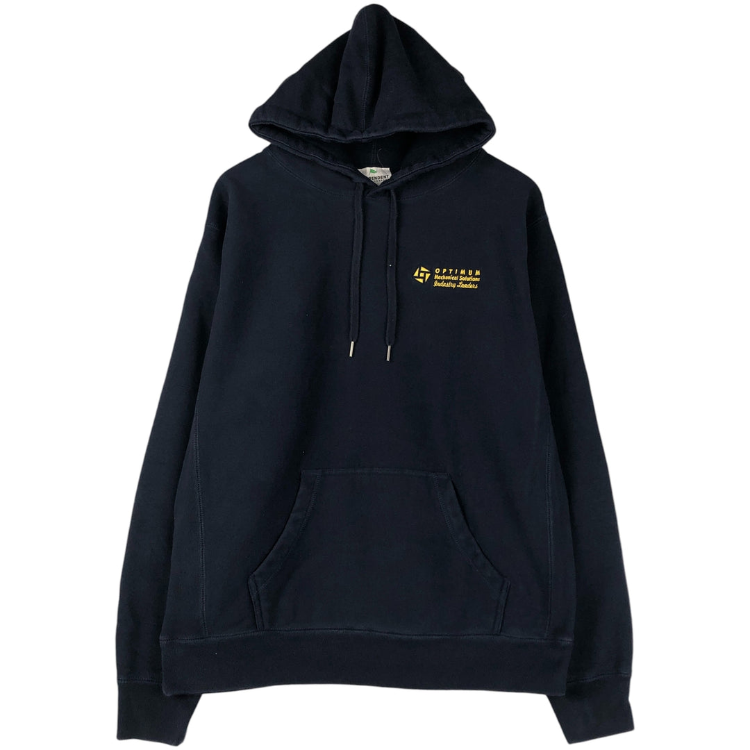 INDEPENDENT TRADING COMPANY OPTIMUM Advertising Sweatshirt Pullover Hoodie, Men's Size L cotton navy blue type Vintage Second Hand