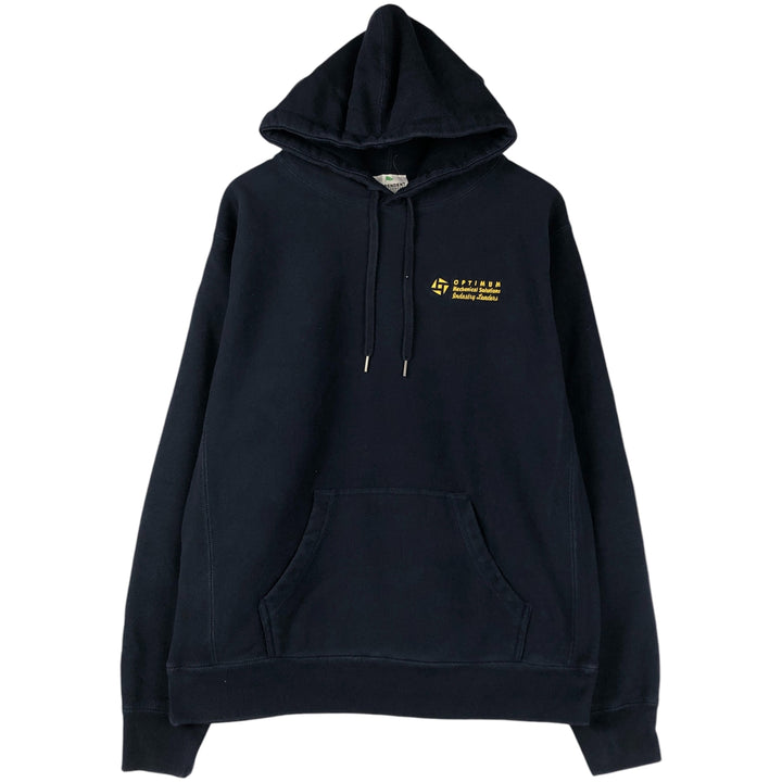 INDEPENDENT TRADING COMPANY OPTIMUM Advertising Sweatshirt Pullover Hoodie, Men's Size L cotton navy blue type Vintage Second Hand