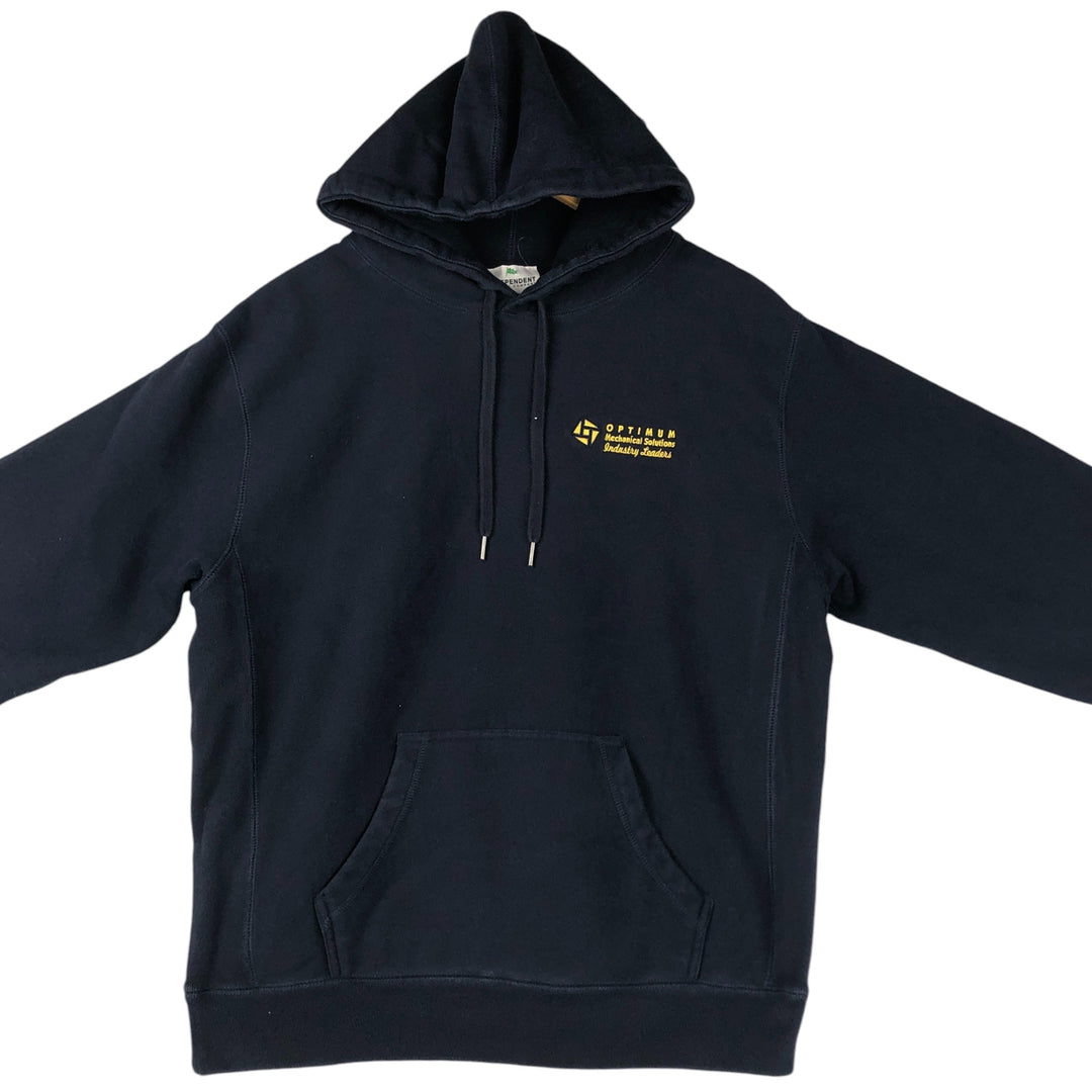 INDEPENDENT TRADING COMPANY OPTIMUM Advertising Sweatshirt Pullover Hoodie, Men's Size L cotton navy blue type Vintage Second Hand